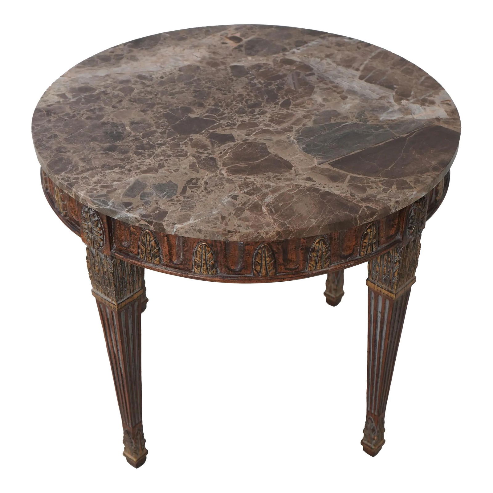 Elegant Italian Round Marble Top Lamp Table (1 of 10)