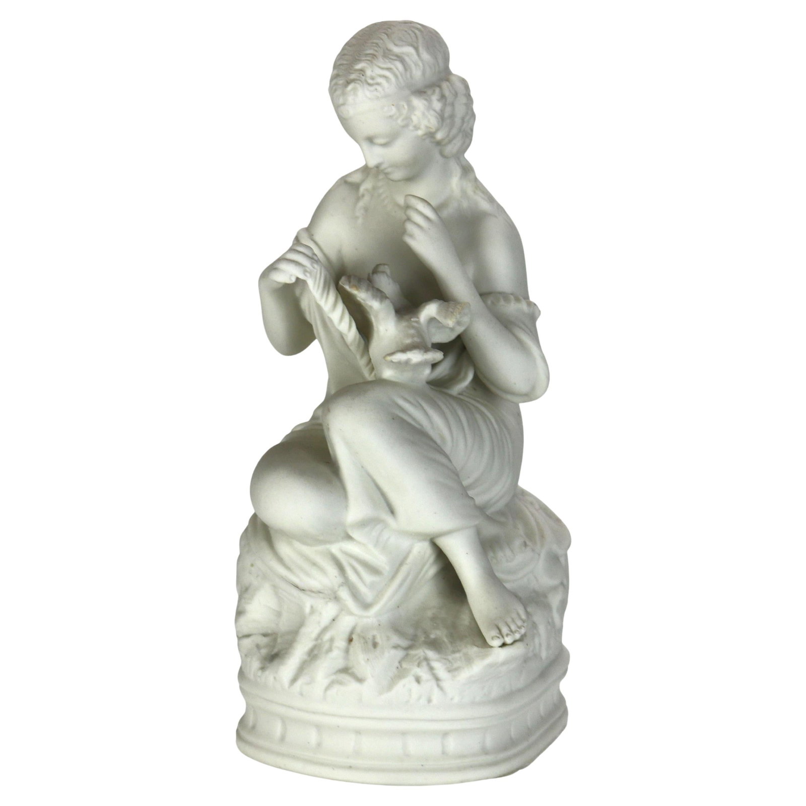Antique Parian Bisque Porcelain Figure Seated Woman C1880 (1 of 10)