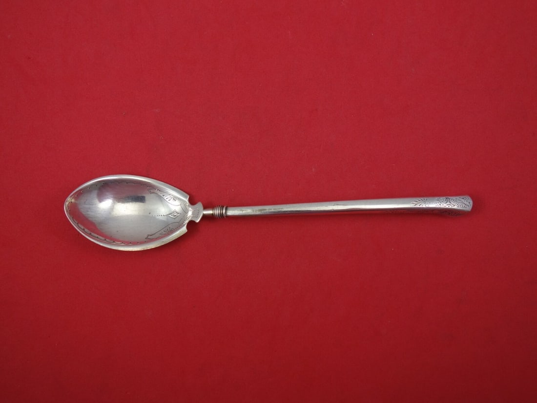 Gorham Angelo Sterling Silver Sugar Spoon 7 Bright-Cut Antique (1 of 2)