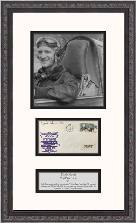 Dick Rossi WWII Ace Fighter Pilot Signed First Day Cover Custom Frame (1 of 4)