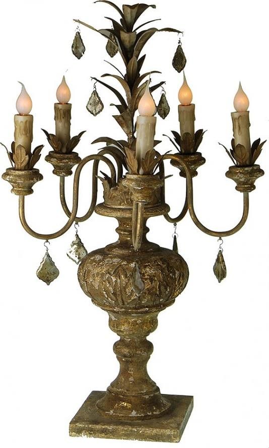 Provence Home Baroque Style Gold Wood Candelabra 31H 19.5W (1 of 1)