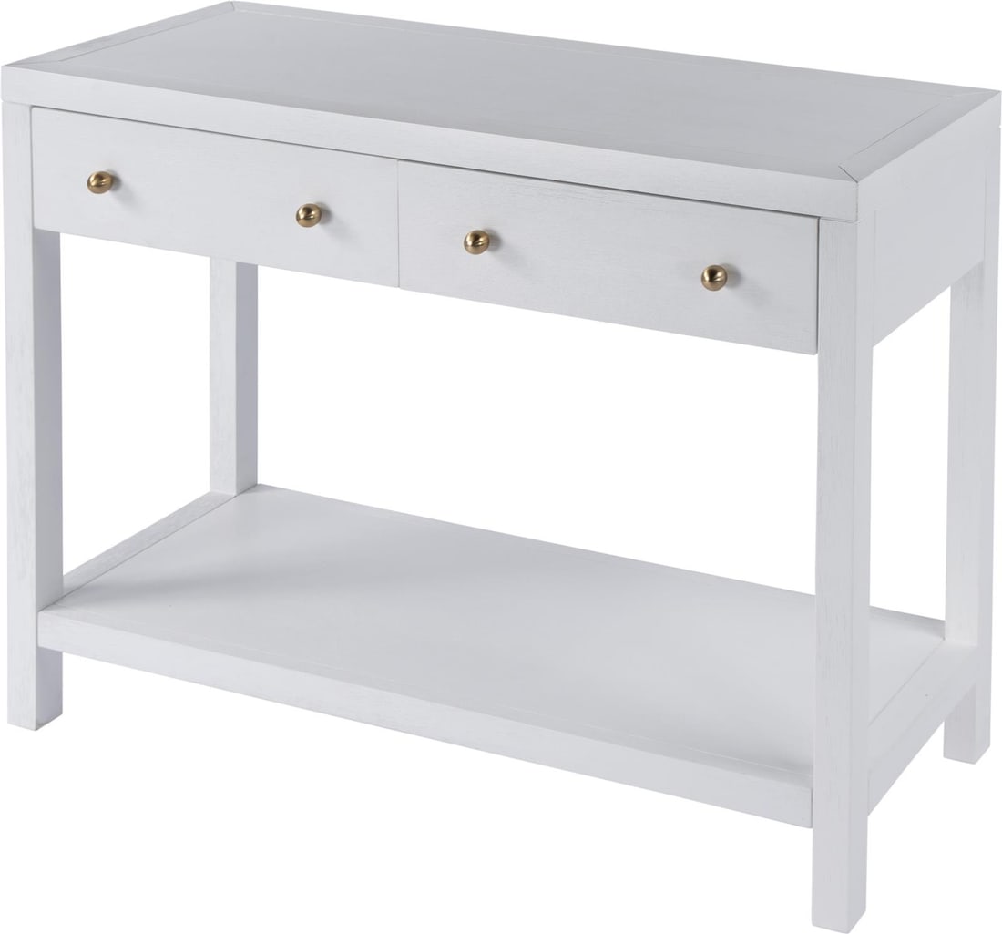 Nora Collection White Console Table by Butler Specialty: Nora Collection White Console Table by Butler Specialty Enhance your living space with the Traditional White Console Table from the Nora Collection. This elegant piece showcases a formal style with a