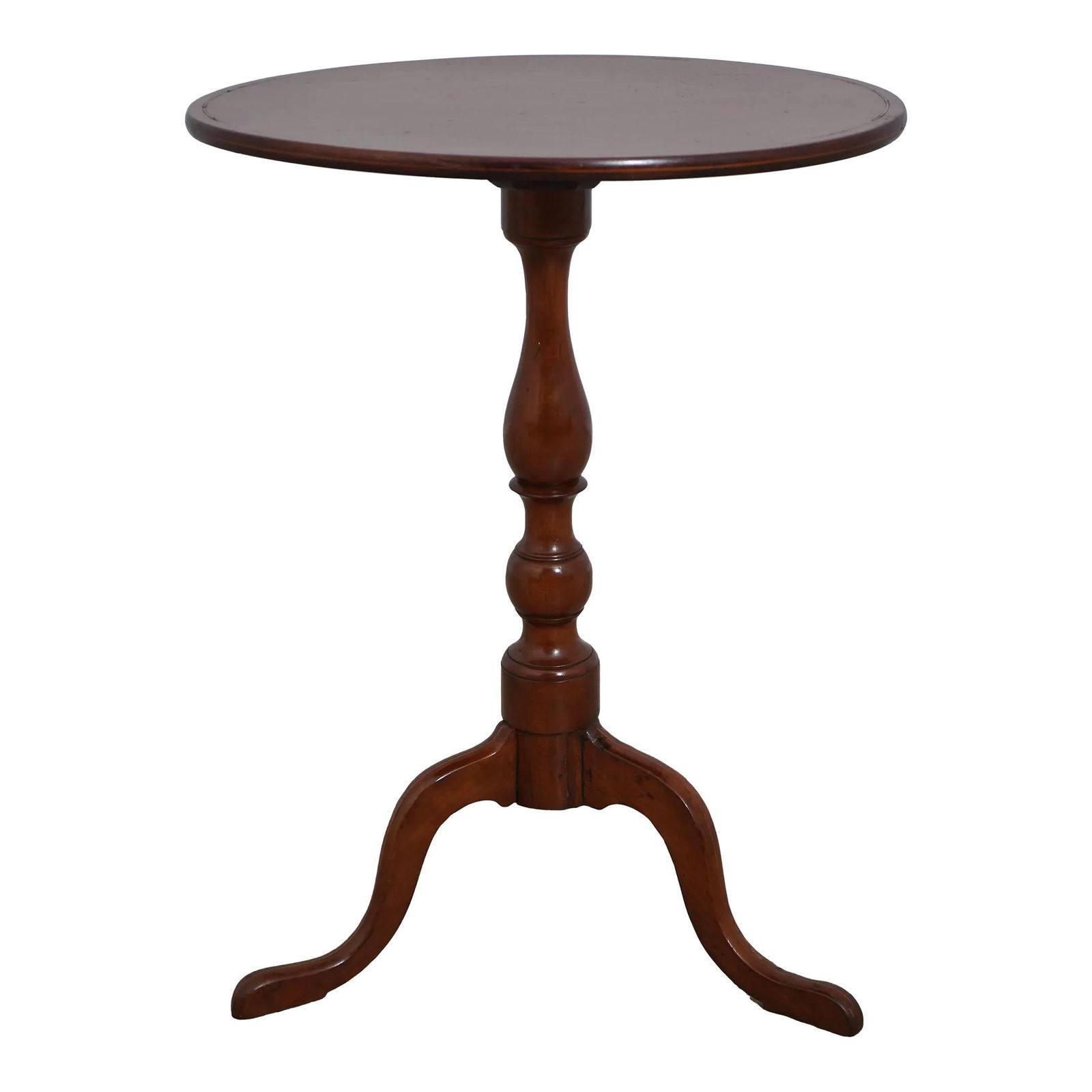 Vintage Cherry Wood Oval Top Pedestal Candle Stand c.1850-1880s (1 of 10)