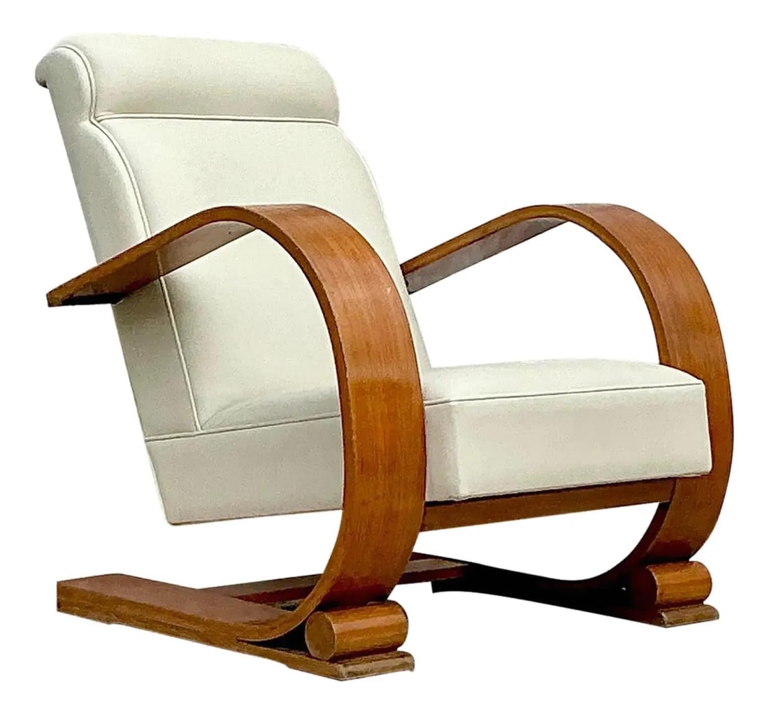 Vintage 1940s Plank Armchair Inspired by Andoux Minet (1 of 10)