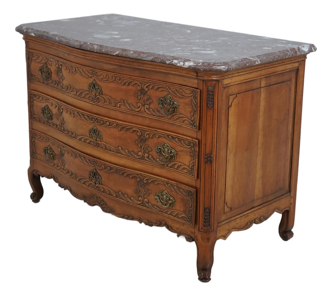 19th Century French Louis XV Marble Top Commode Chest (1 of 10)