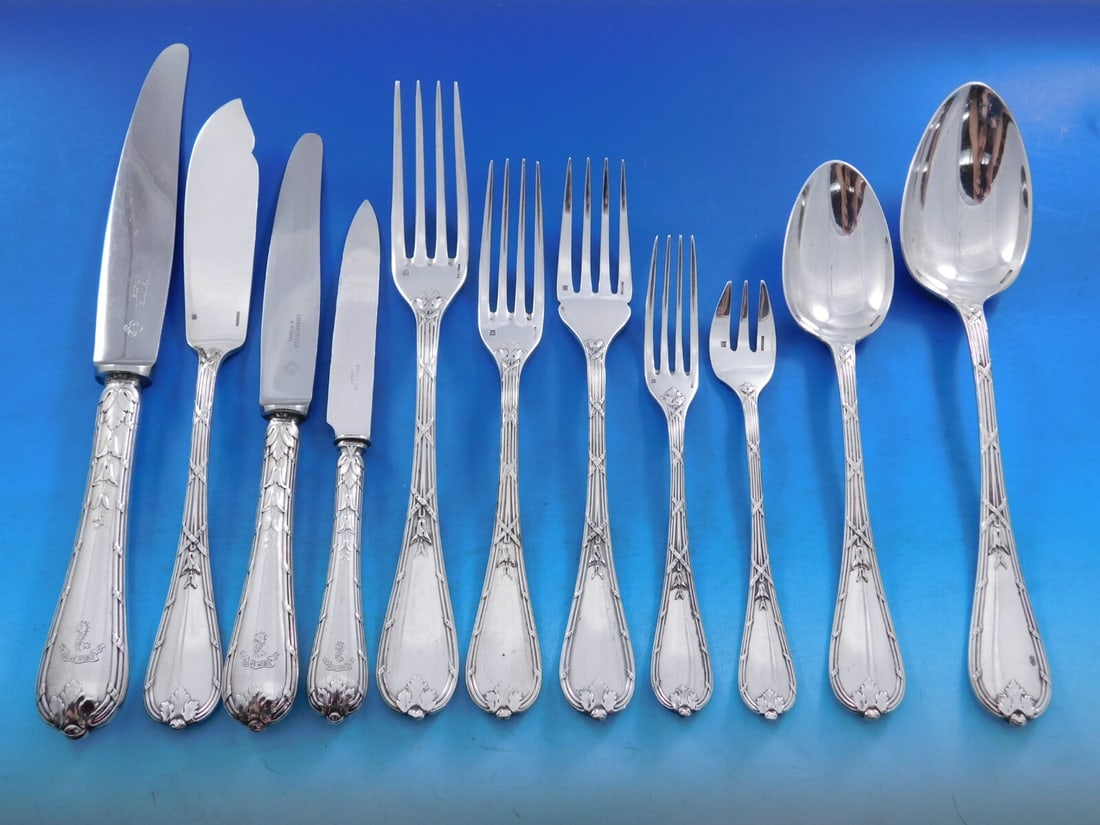 Christofle Rubans et Clochettes 114-Piece Silverplate Flatware Set (1 of 13)