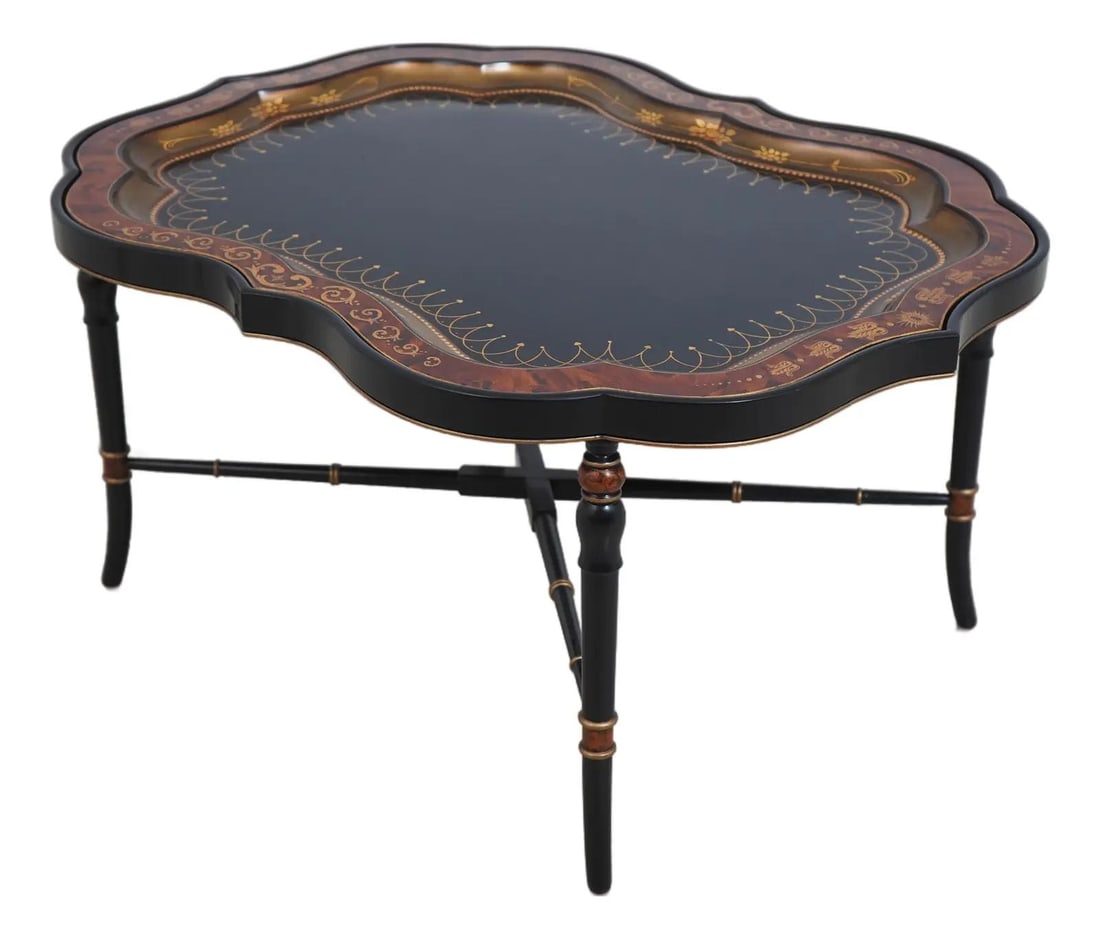 Maitland Smith Regency Style Gilt Tray Top Coffee Table (1 of 10)