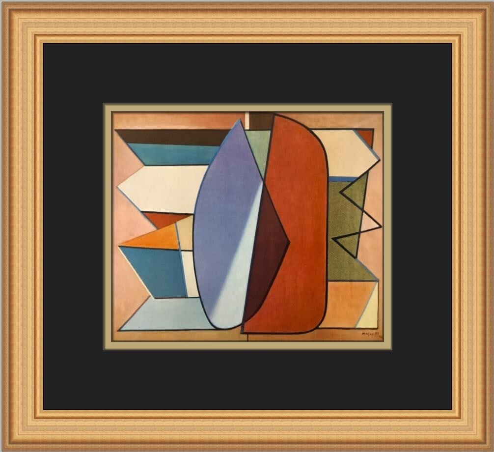 Alberto Magnelli At The Same Time Custom Framed Art Print 1983 (1 of 2)