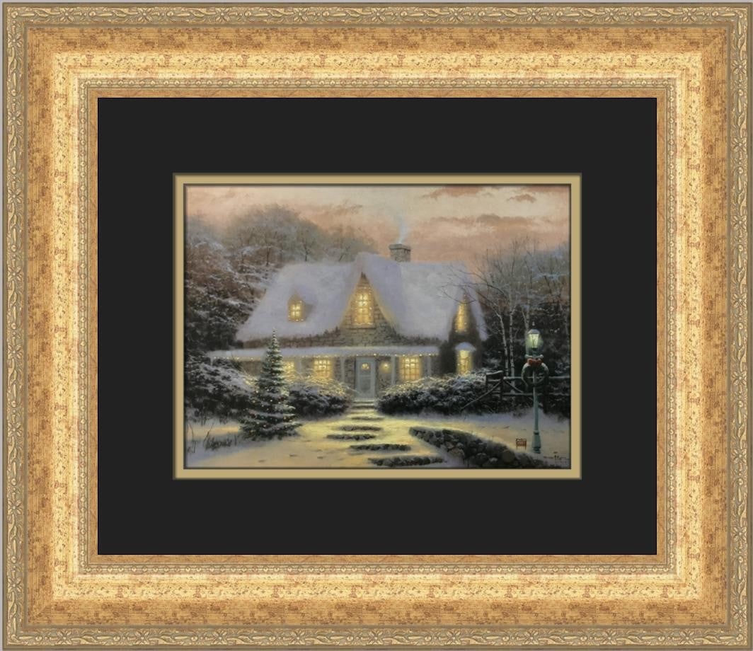 Thomas Kinkade Christmas Eve Framed Art Print 15 x 13 USA (1 of 2)