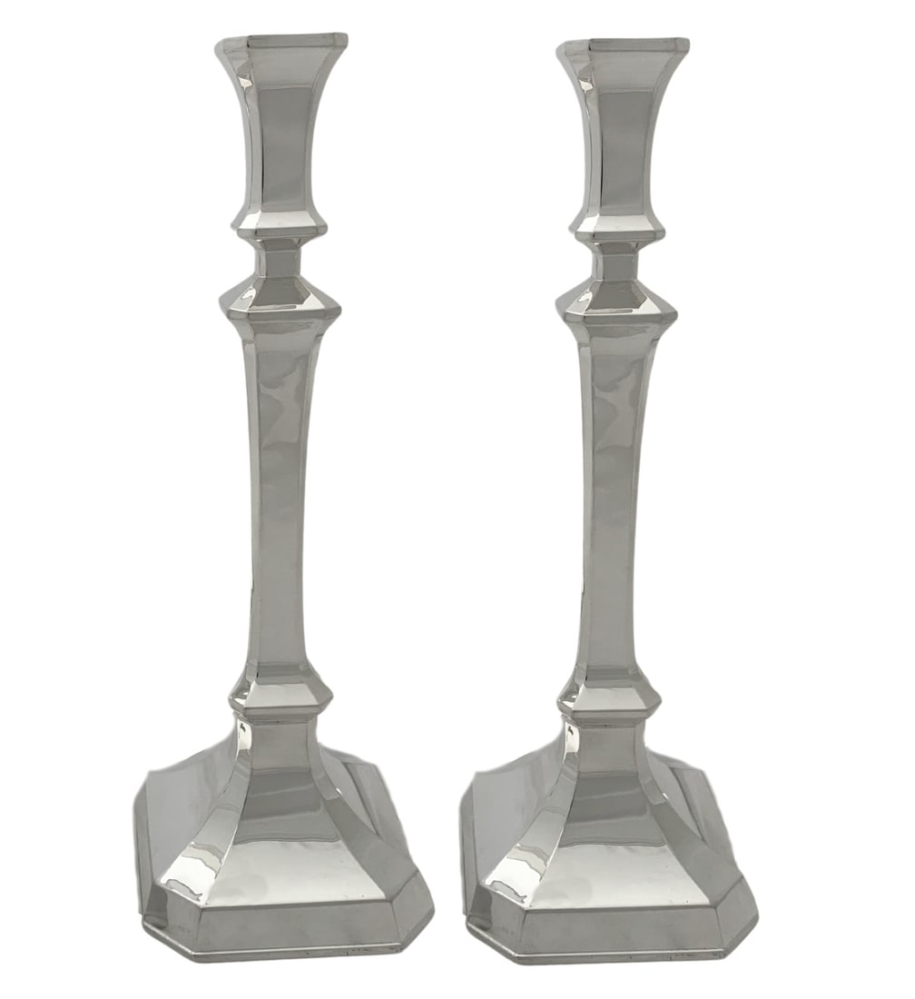 Handmade 925 Sterling Silver Square Candlesticks 15 Inch Modern Design: Handmade 925 Sterling Silver Square Candlesticks 15 Inch Modern Design Elevate your home decor with these exquisite handmade modern candlesticks crafted from fine 925 sterling silver. Their shiny and