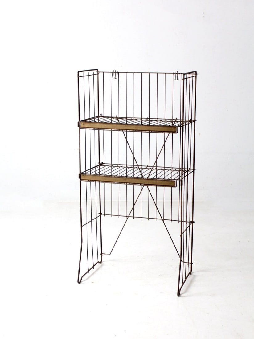 Vintage Industrial Metal Shelving Rack 2-Shelf Display (1 of 10)