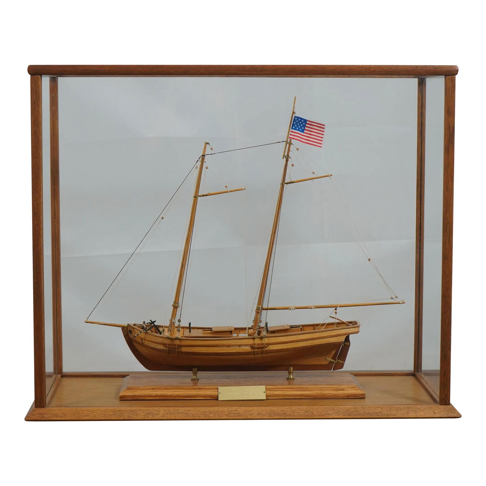 Virginia Pilot Boat Tall Ship Model 1:50 Scale in Glass Case (1 of 10)