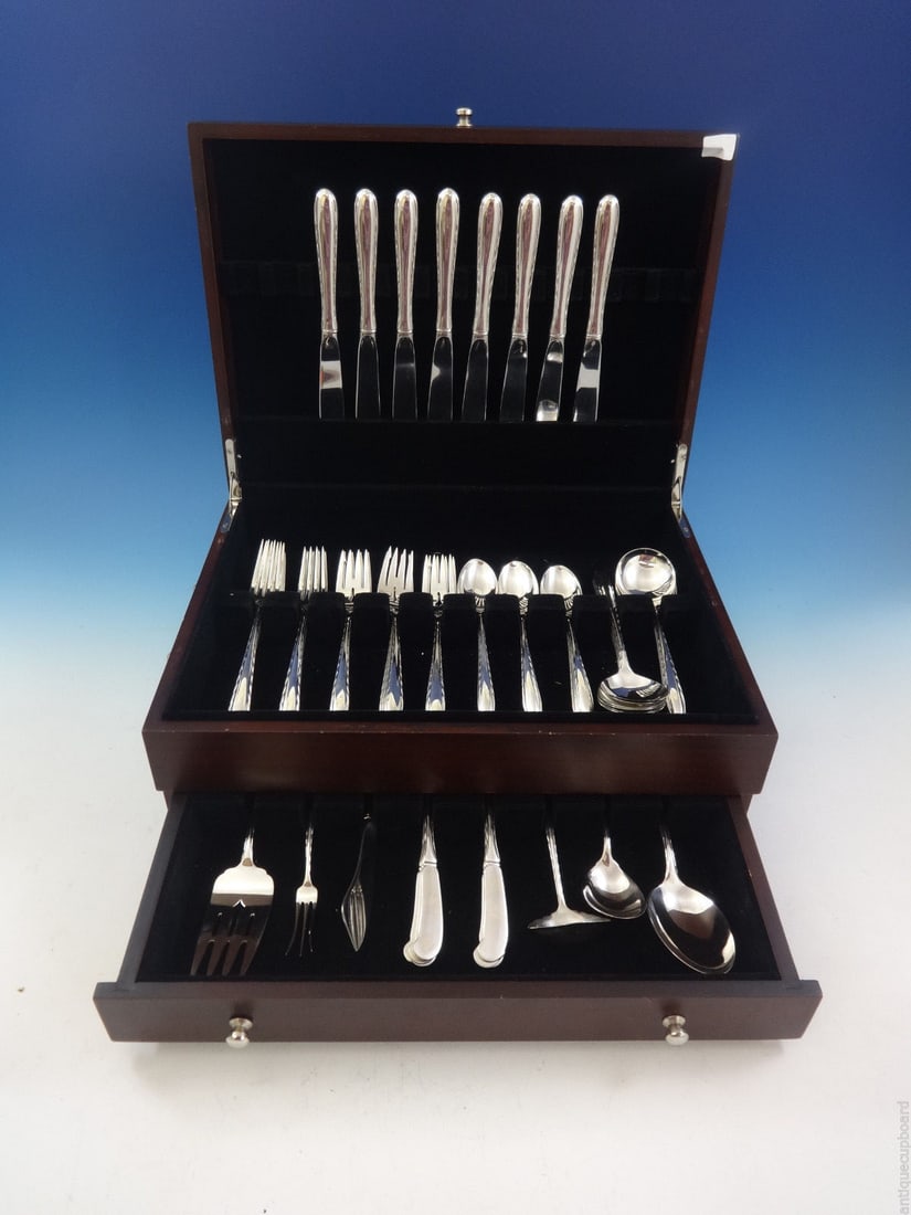 Towle Silver Flutes Sterling Silver Flatware Set for 8 54 Pieces with Storage Chest (1 of 9)
