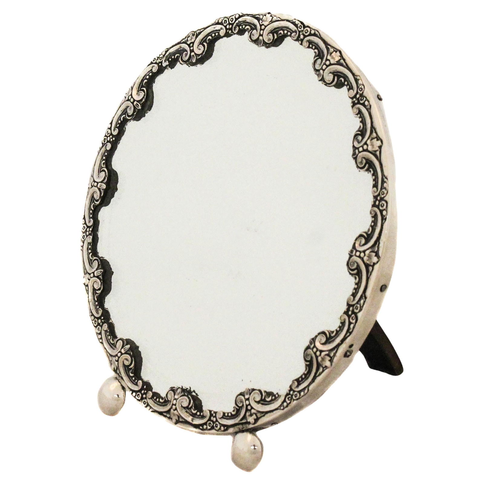 Antique French Sterling Silver Vanity Mirror Circa 1890 (1 of 5)