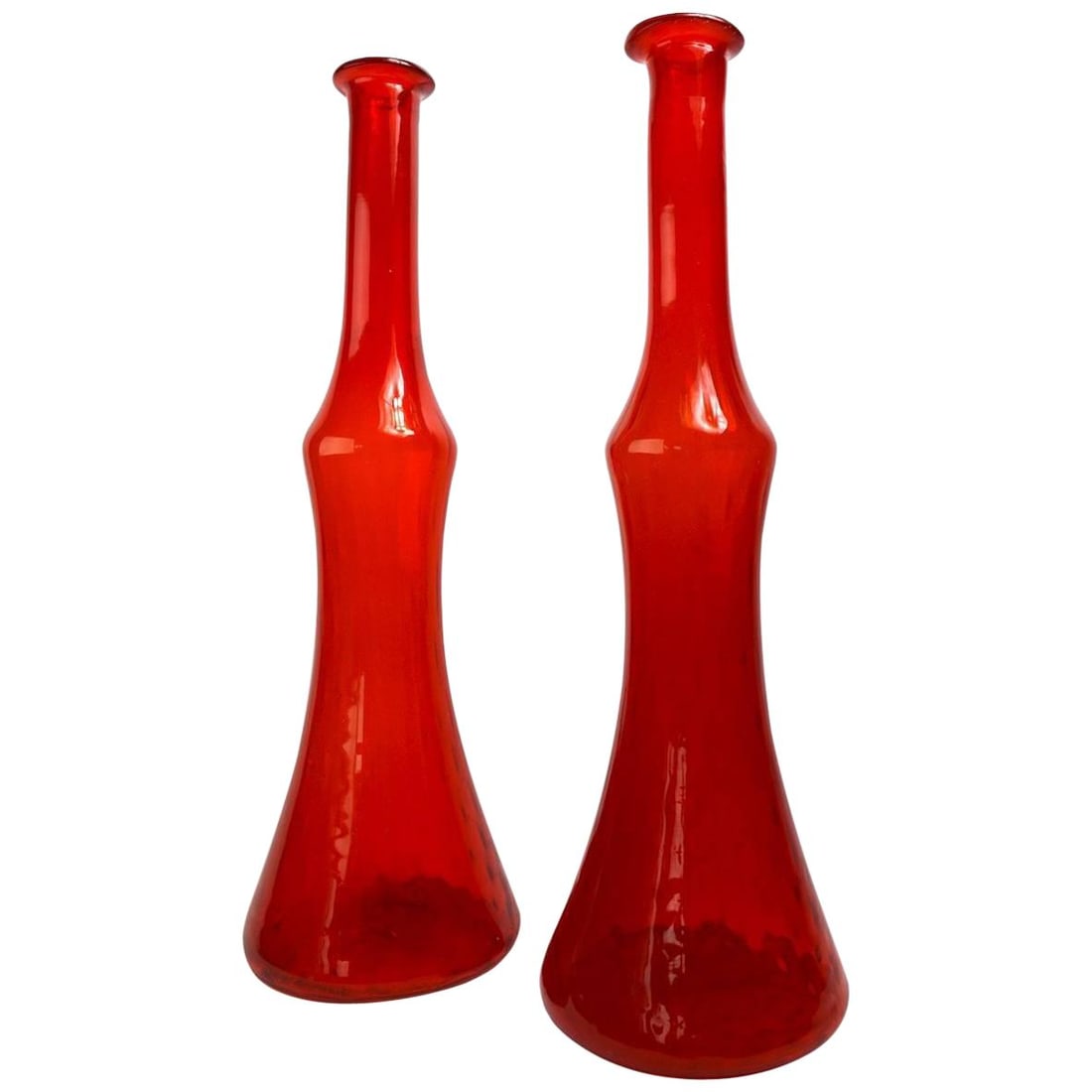 Pair of Red Glass Vases Attributed to Carl Erickson (1 of 9)
