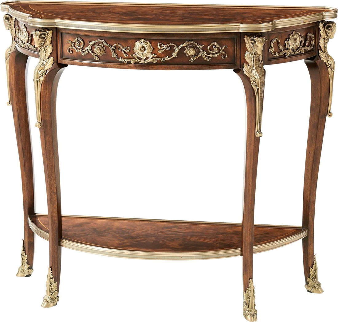 Theodore Alexander Mahogany Console Table with Brass Accents (1 of 2)