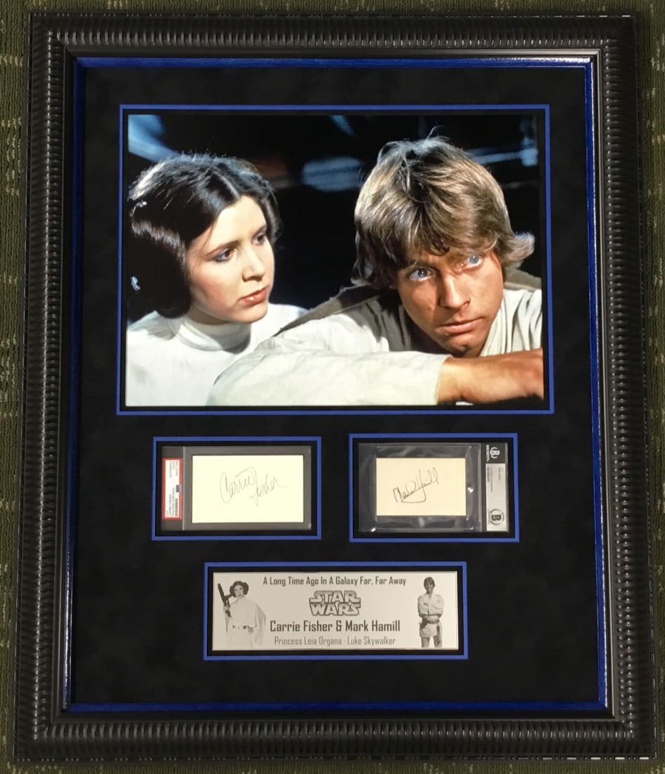 Carrie Fisher Mark Hamill Star Wars Signed Display PSA Beckett Certified (1 of 11)