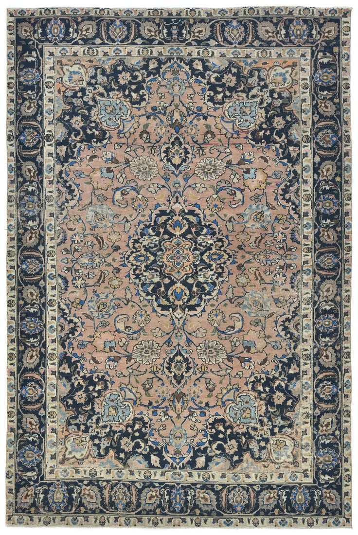 Vintage 8x11 ft Handmade Oriental Floral Wool Rug (1 of 5)