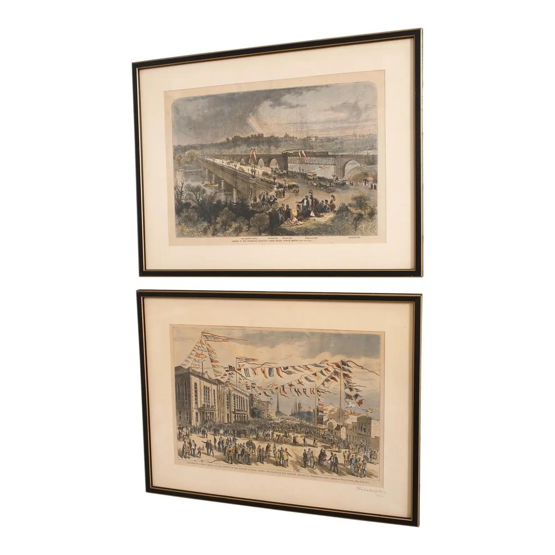 1870s Hand Colored Philadelphia Etchings in Frames (1 of 10)