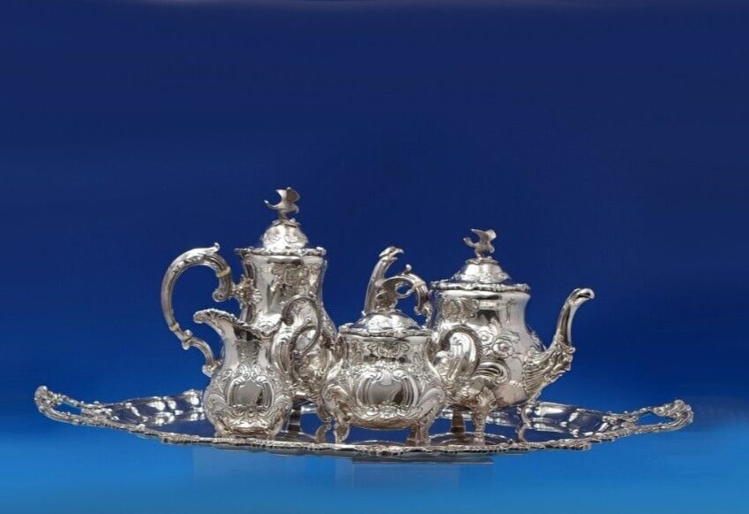 Robert and Belk Sterling Silver 5pc Tea Set Sheffield 1977 (1 of 18)