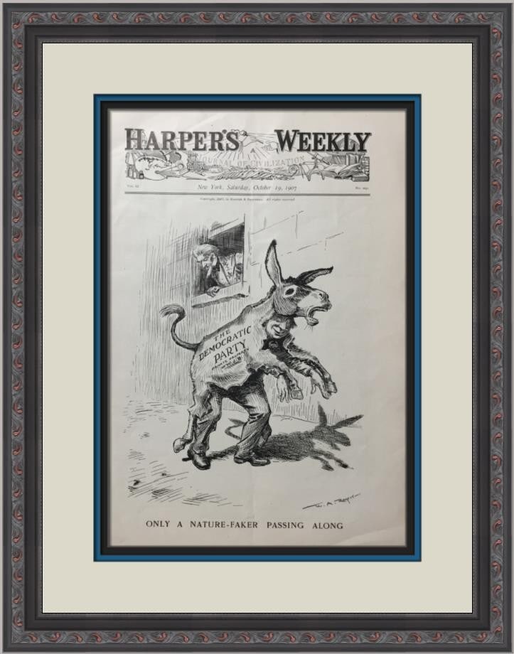 1907 Harper's Weekly Nature Engraving Custom Framed Art: 1907 Harper's Weekly Nature Engraving Custom Framed Art This original 1907 newspaper from Harper's Weekly features a captivating engraving and is custom framed to enhance its aesthetic appeal. The pap