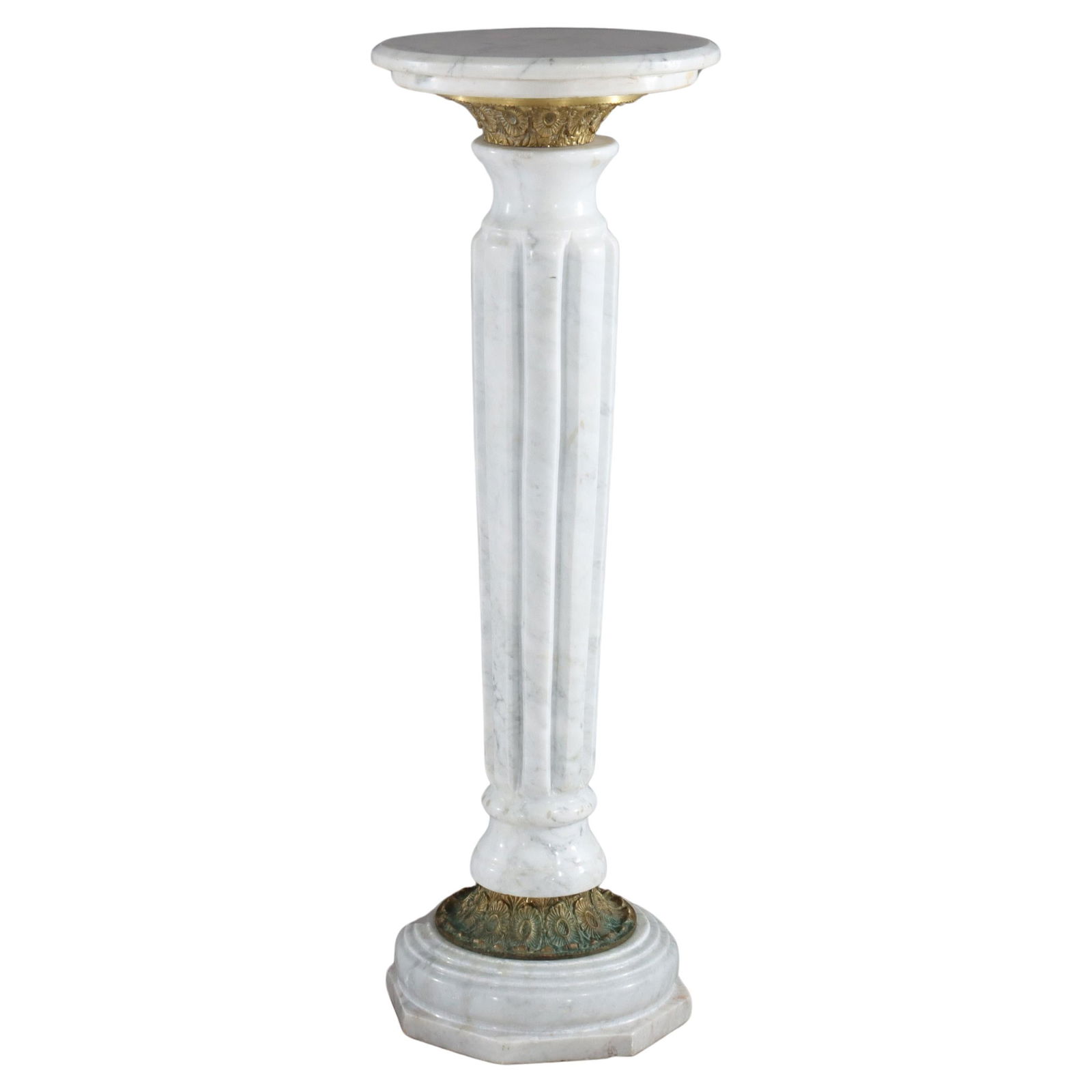 Antique Neoclassical Marble and Ormolu Bronze Sculpture Pedestal C1890 (1 of 8)