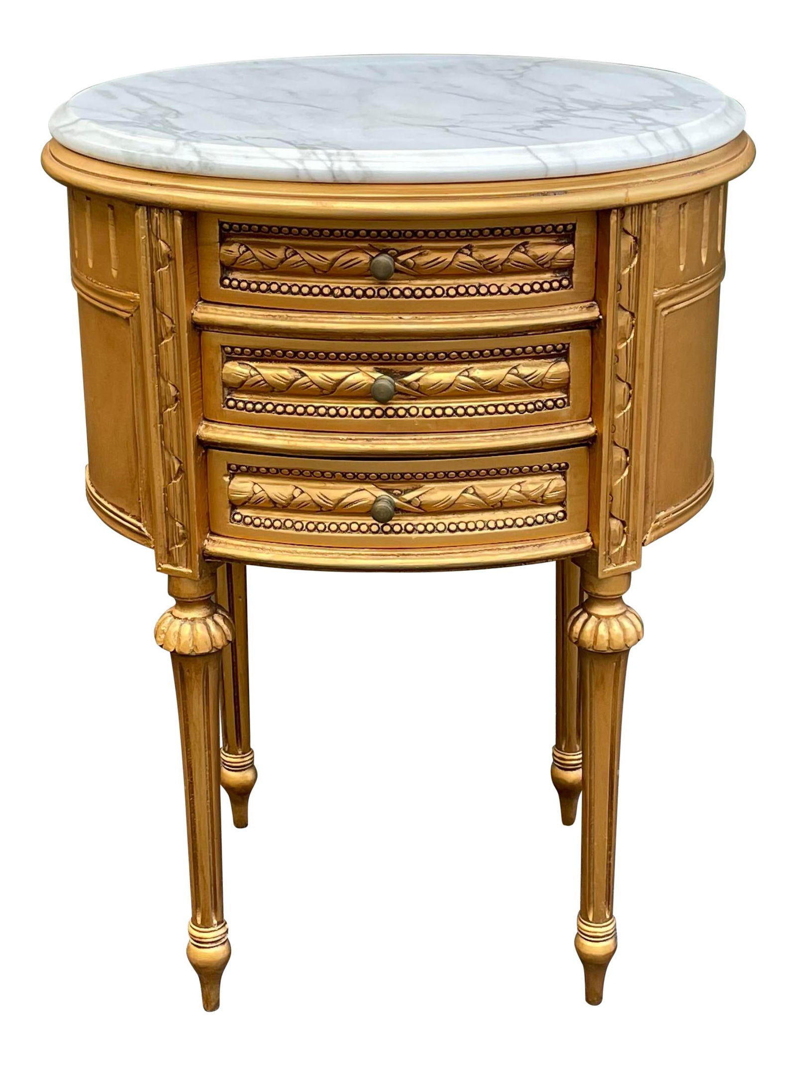 Andre Originals Louis XVI Gold Nightstand with Marble Top (1 of 9)