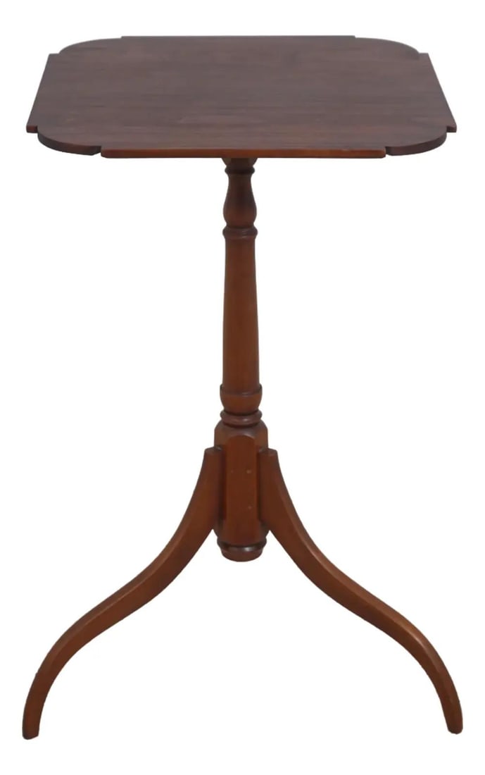 Eldred Wheeler Cherry Wood Queen Anne Candle Stand Table: Eldred Wheeler Cherry Wood Queen Anne Candle Stand Table This exquisite Eldred Wheeler Cherry Queen Anne Tea Table Candle Stand showcases classic design and high-quality craftsmanship. Crafted from pr