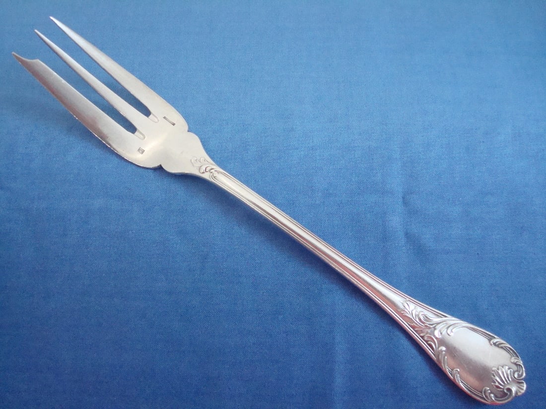 Marly by Christofle Silverplate Serving Fork 9.5 Inch Monogrammed (1 of 3)