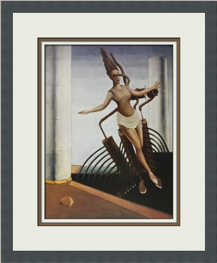 Max Ernst The Teetering Woman Custom Framed Surrealist Print 16 x 14: Max Ernst The Teetering Woman Custom Framed Surrealist Print 16 x 14 Experience the captivating allure of Max Ernst's 'The Teetering Woman' with this custom framed print. This medium-sized artwork, pr