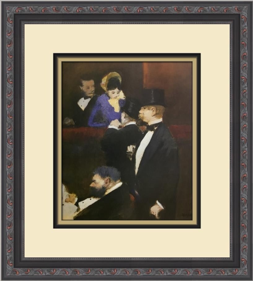 Jean-Louis Forain A Box at the Opera Framed Print 15x13 Impressionism: Jean-Louis Forain A Box at the Opera Framed Print 15x13 Impressionism This custom framed print titled 'A Box at the Opera' by Jean-Louis Forain showcases the artist's Impressionist style. Measuring 15