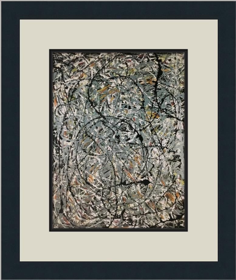 Jackson Pollock The Watering Paths Custom Framed Art Print 1978: Jackson Pollock The Watering Paths Custom Framed Art Print 1978 This custom framed print titled 'The Watering Paths' by Jackson Pollock showcases the artist's unique style, blending elements of Expres