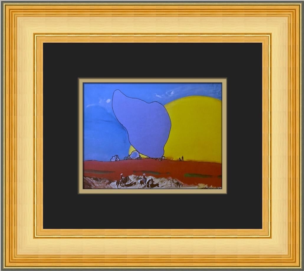 Peter Max Nebraska Cowboys Custom Framed Pop Art Print 1976: Peter Max Nebraska Cowboys Custom Framed Pop Art Print 1976 This stunning custom framed print titled "Nebraska Cowboys" by renowned artist Peter Max captures the essence of Pop Art from the 1970s. Mea