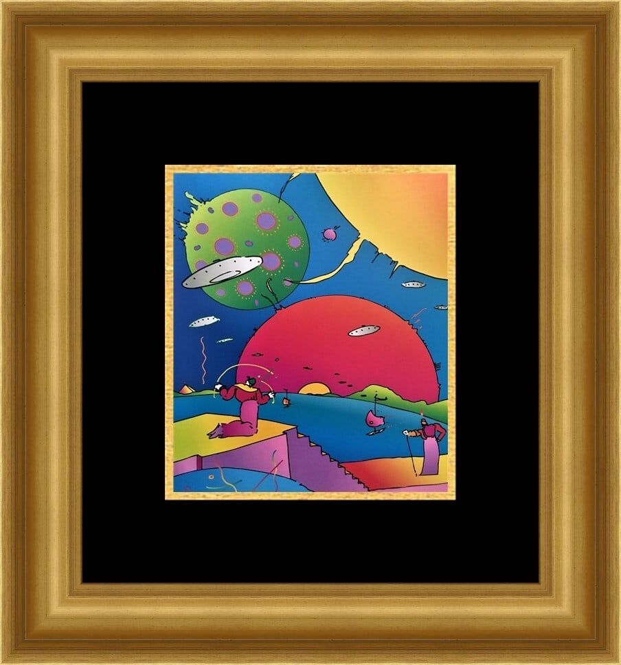 Peter Max Year 2250 Custom Framed Pop Art Print 17x20: Peter Max Year 2250 Custom Framed Pop Art Print 17x20 This stunning custom framed print titled 'Year 2250' by renowned artist Peter Max features vibrant Pop Art style imagery that captures a unique vi