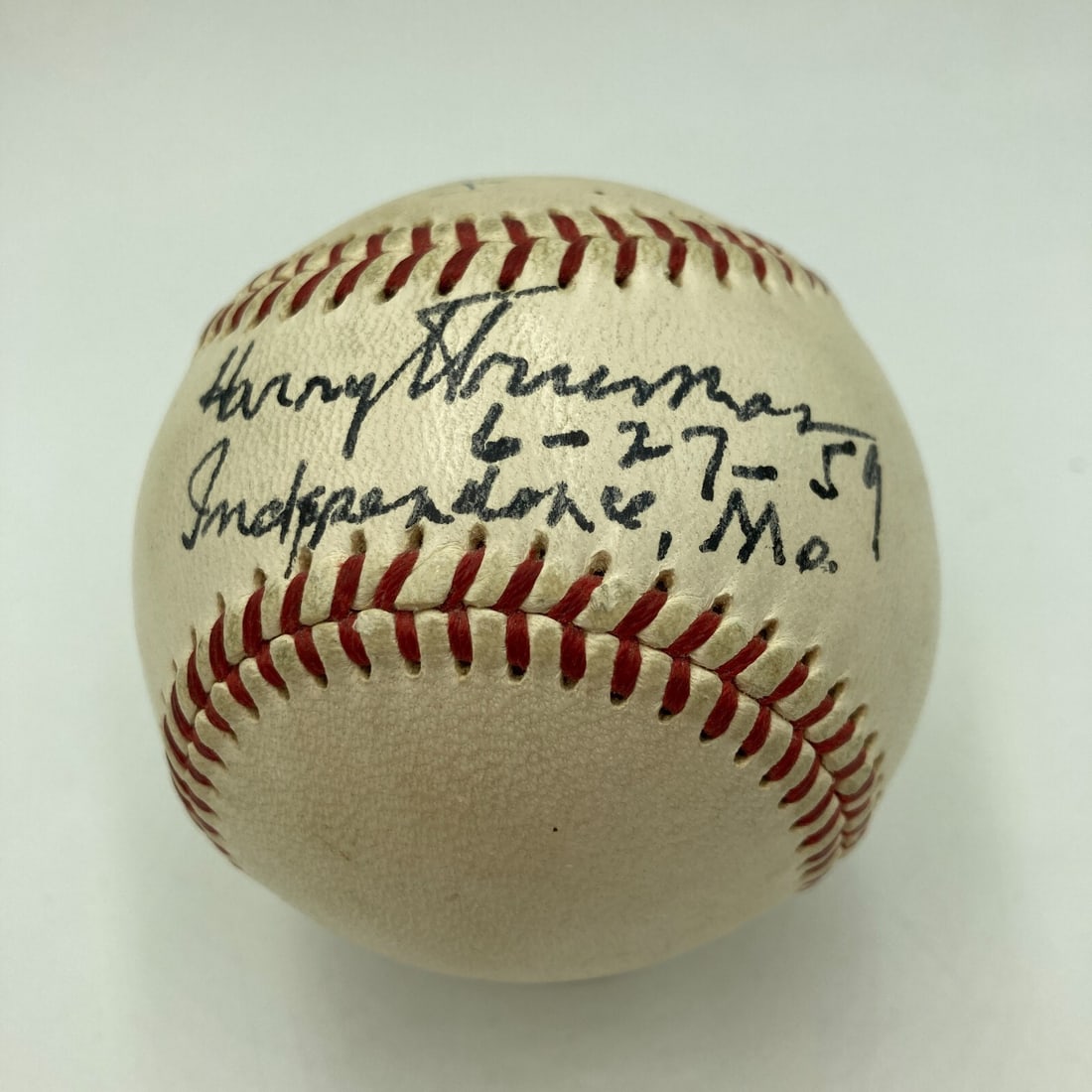 Harry S Truman Signed American League Baseball with JSA COA: Harry S Truman Signed American League Baseball with JSA COA This exceptional item features a single-signed official American League baseball by Harry S. Truman, the 33rd president of the United States