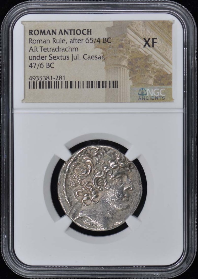 Ancient Roman Antioch Tetradrachm NGC XF40 Coin After 65/4 BC (1 of 2)