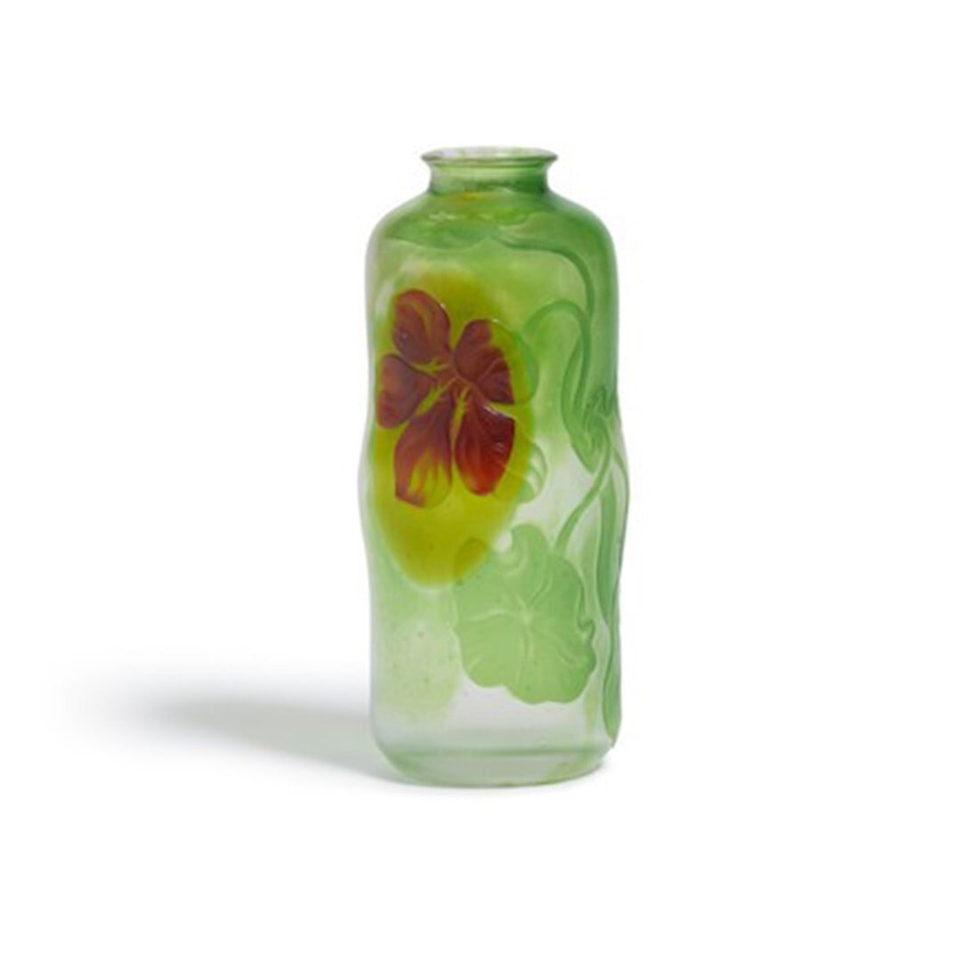 Desire Christian Art Nouveau Green Glass Marqueteire Vase Circa 1905 (1 of 6)