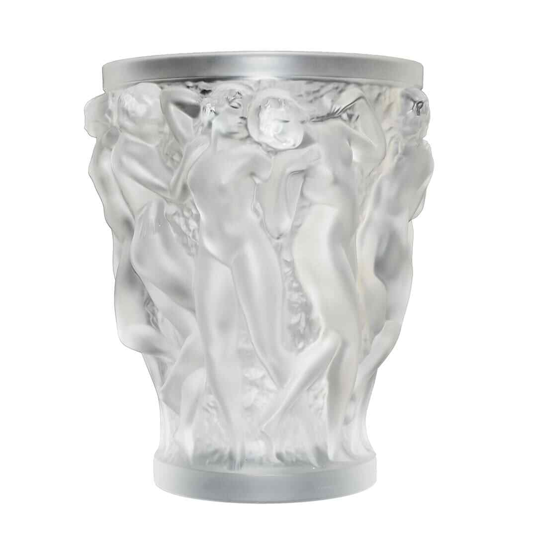 Lalique France Bacchantes Art Vase 9.5in Authentic 1927 Design: Lalique France Bacchantes Art Vase 9.5in Authentic 1927 Design The Lalique France Bacchantes Vase is a stunning example of Art Deco design, created by the esteemed French glassmaker Lalique in 1927. T