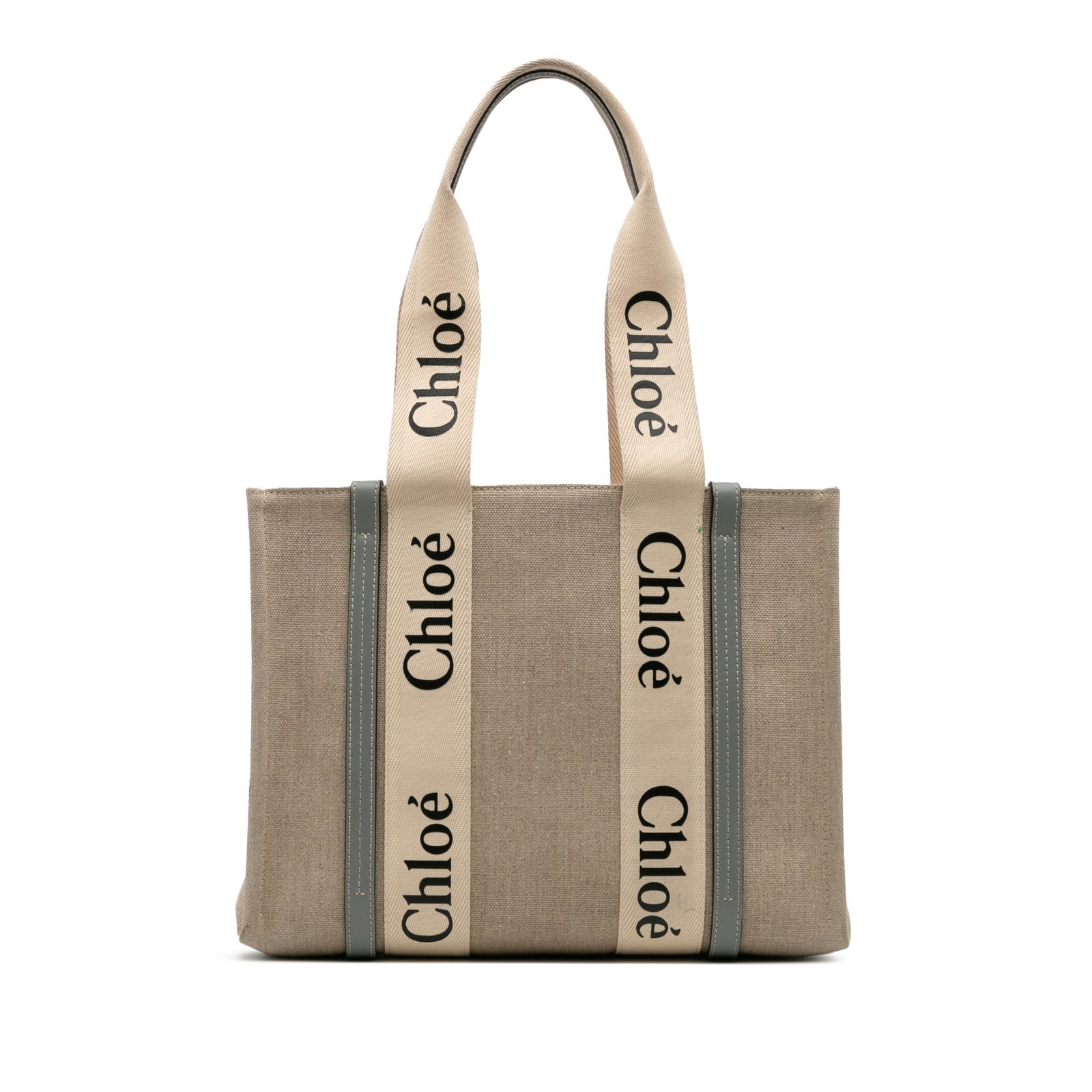 Chloe Medium Canvas Woody Tote Bag Brown Leather Trim Italy: Chloe Medium Canvas Woody Tote Bag Brown Leather Trim Italy The Chloe Medium Canvas Woody Tote combines functionality and style with its durable canvas body accented by luxurious leather trim. This to