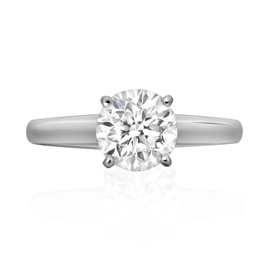 Rachel Koen 14K White Gold Lab Grown Diamond Engagement Ring 1.57ctw: Rachel Koen 14K White Gold Lab Grown Diamond Engagement Ring 1.57ctw Celebrate your love with this exquisite engagement ring, featuring a brilliant round cut lab-grown diamond securely set in a classi
