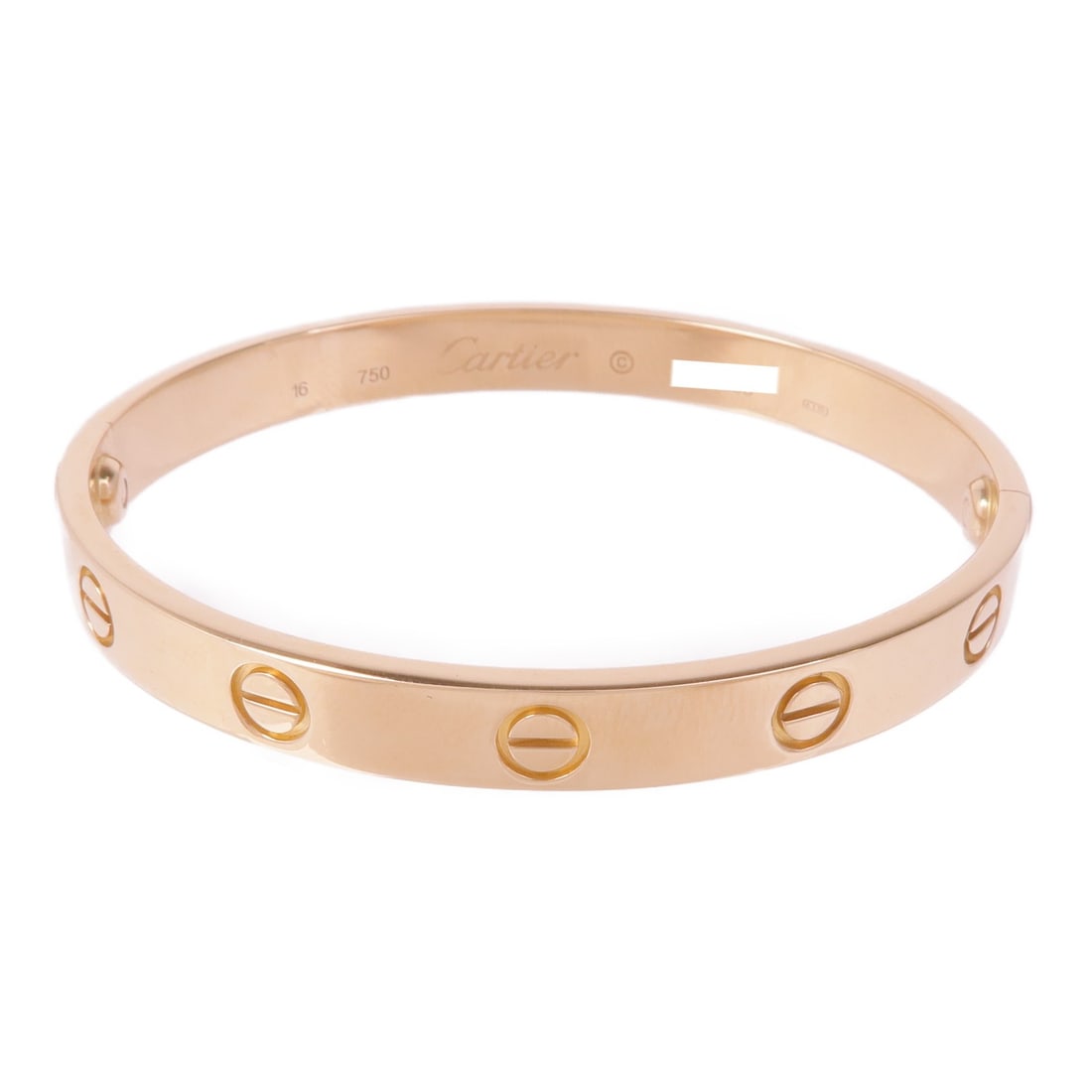 CARTIER Love Bracelet K18 Pink Gold Made in France: CARTIER Love Bracelet K18 Pink Gold Made in France This exquisite Cartier Love Bracelet is crafted from 18K pink gold (K18PG), showcasing a stunning gold color that epitomizes luxury and sophisticatio