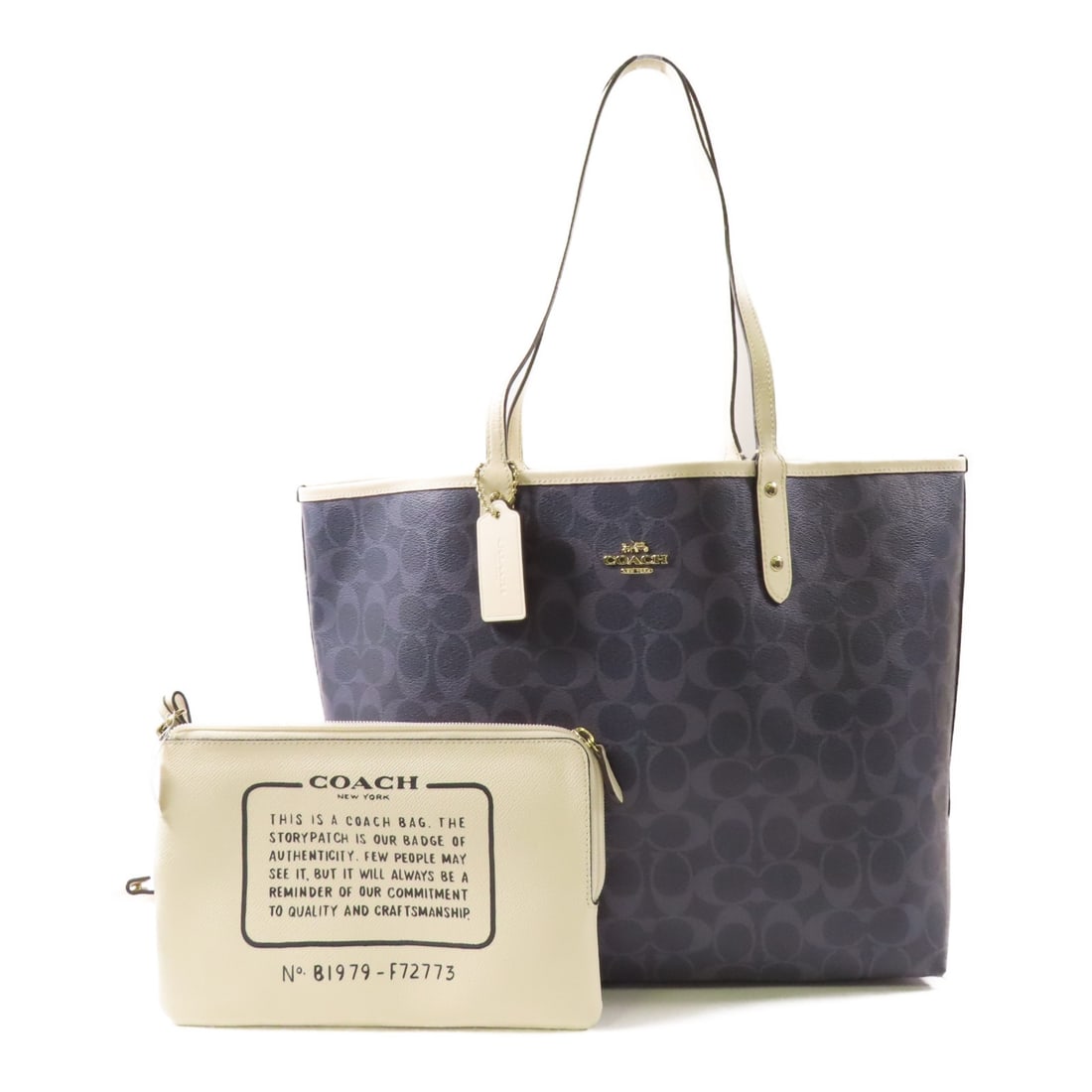 COACH F2773 Blue White PVC Coated Canvas Shoulder Bag: COACH F2773 Blue White PVC Coated Canvas Shoulder Bag Elevate your accessory collection with this stylish COACH Shoulder Bag. Crafted from durable PVC coated canvas, this bag features a vibrant blue e