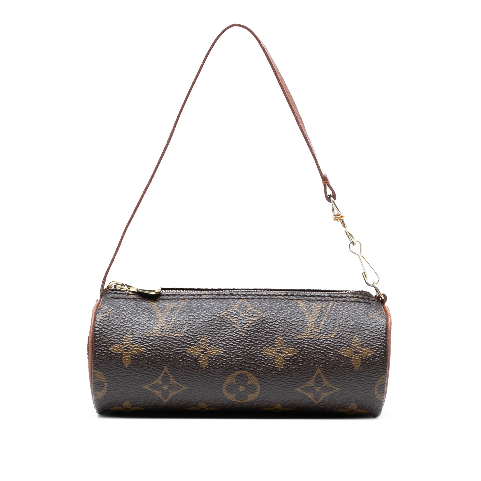 Louis Vuitton Monogram Papillon Pochette Brown Canvas Bag: Louis Vuitton Monogram Papillon Pochette Brown Canvas Bag The Louis Vuitton Monogram Papillon Pochette is a stylish bag crafted from durable monogram canvas, featuring a sleek flat leather strap and a