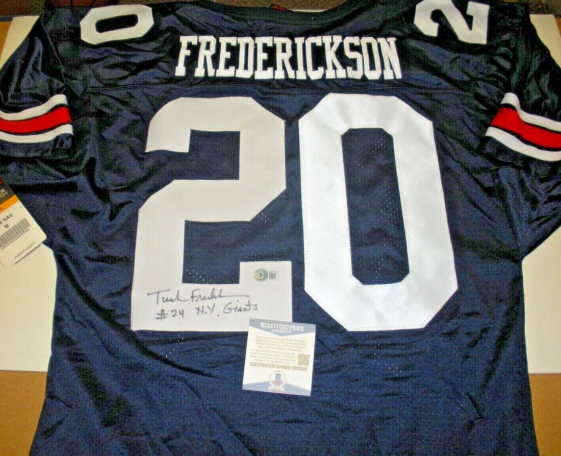 Tucker Frederickson Auburn Signed Official Wilson NFL Jersey COA: Tucker Frederickson Auburn Signed Official Wilson NFL Jersey COA This official licensed Wilson jersey features the signature of Tucker Frederickson, a notable player from Auburn. This pre-owned NFL fo