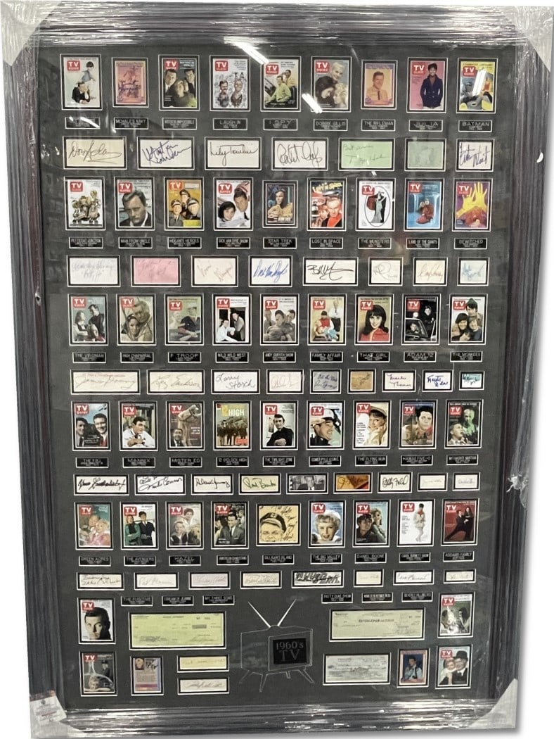 1960s TV Shows Signed Cuts Collection 50 Authenticated Autographs: 1960s TV Shows Signed Cuts Collection 50 Authenticated Autographs This unique collection features autographed framed cuts from iconic 1960s television shows, including notable sitcoms and dramas. It s