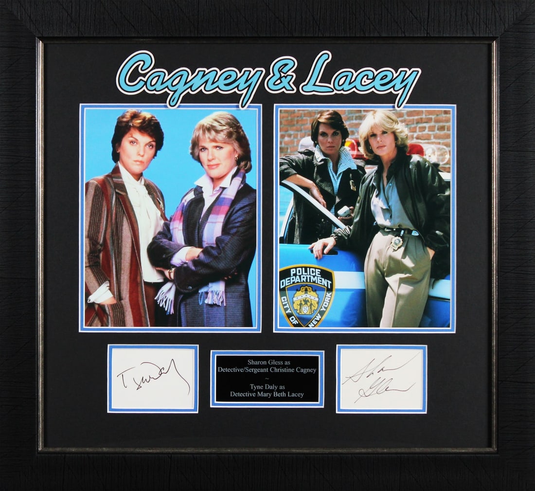 Cagney & Lacey Signed Framed Photo by Gless & Daly Beckett COA: Cagney & Lacey Signed Framed Photo by Gless & Daly Beckett COA This exquisite framed display features a signed photograph of Sharon Gless and Tyne Daly, the iconic duo from the renowned television ser
