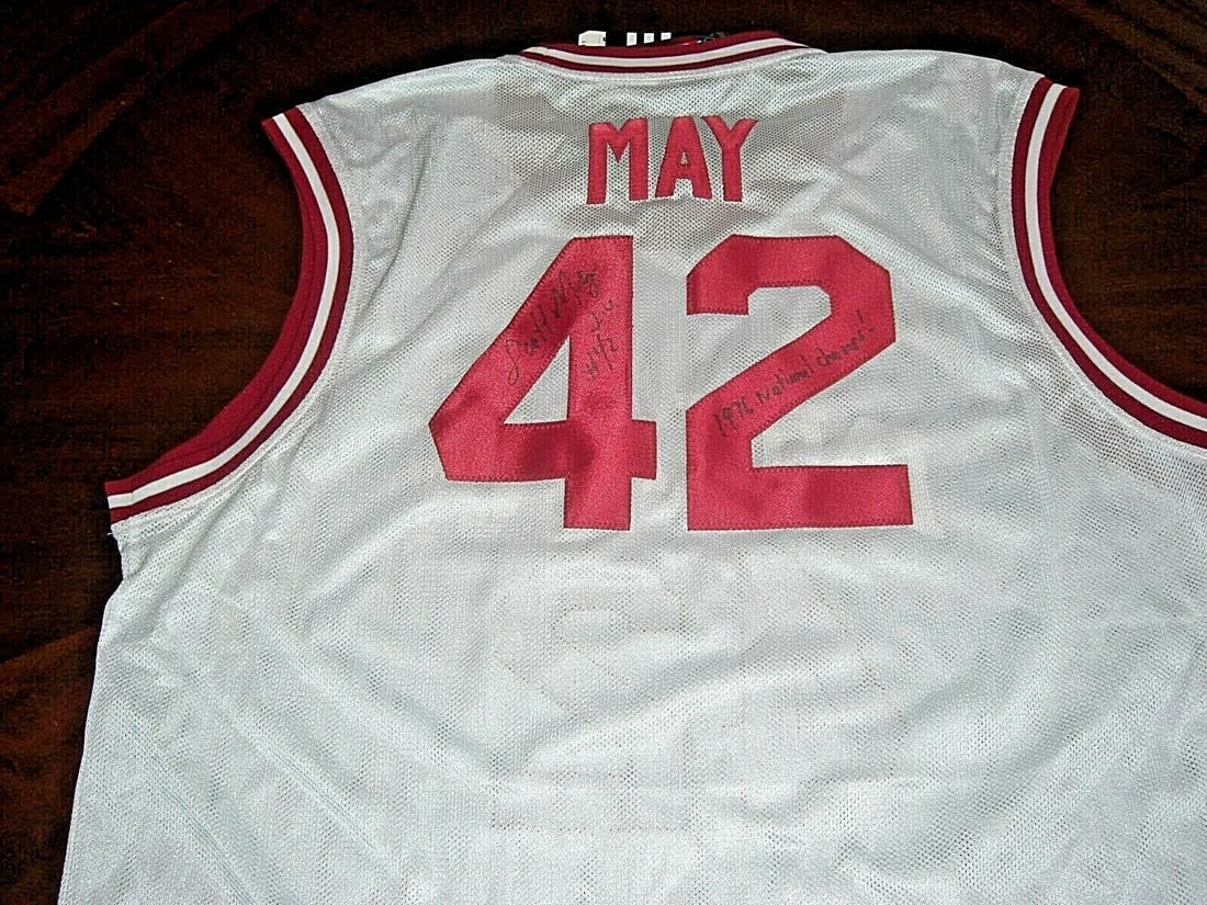 Scott May Signed Adidas Jersey 1976 Indiana Hoosiers Champs with COA: Scott May Signed Adidas Jersey 1976 Indiana Hoosiers Champs with COA Celebrate the legacy of the Indiana Hoosiers with this officially licensed Adidas jersey, signed by Scott May, a key player from th