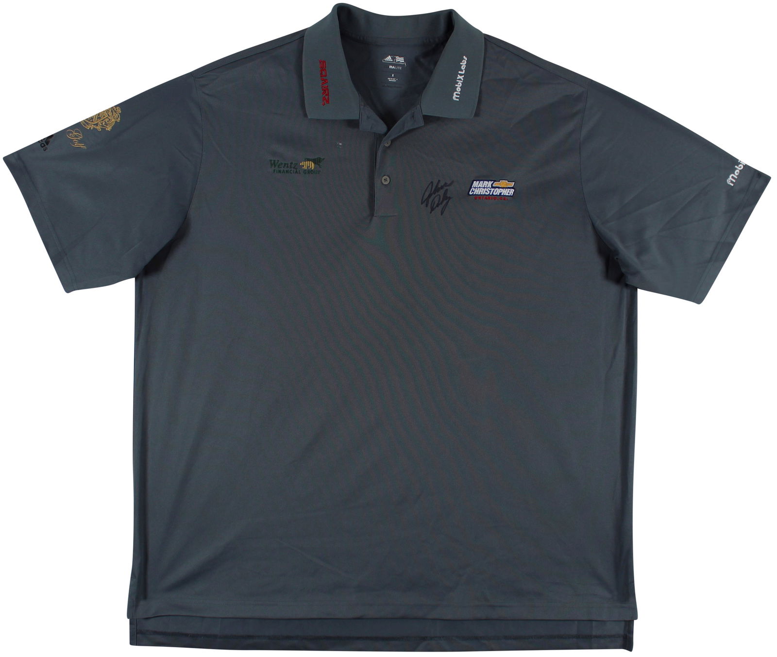 John Daly Signed Match Worn Gray Adidas Polo Shirt Beckett Authenticated: John Daly Signed Match Worn Gray Adidas Polo Shirt Beckett Authenticated This authentic match-worn gray Adidas Climalite polo shirt has been personally signed by golf legend John Daly. This XXX-Large