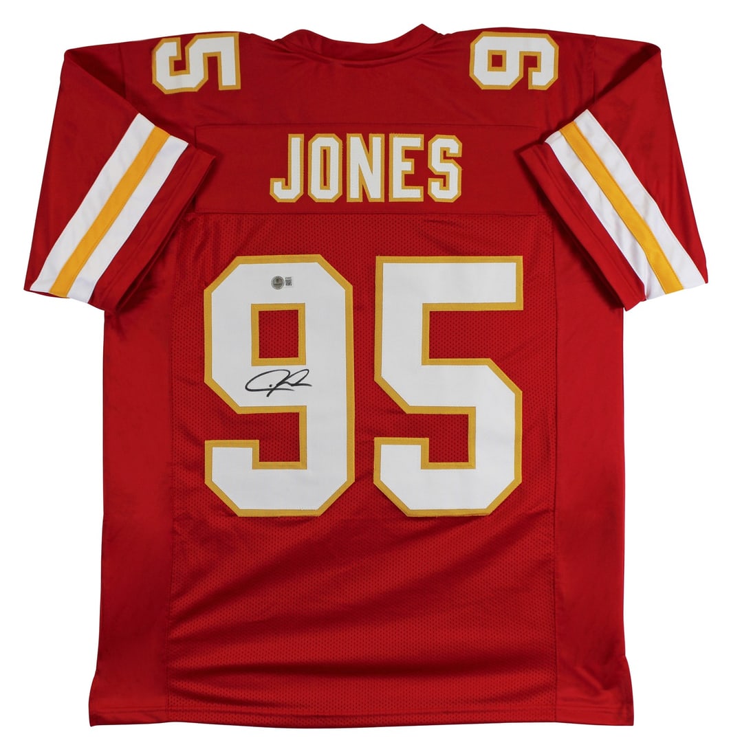 Chris Jones Autographed Red Pro Style Jersey Beckett Authenticated (1 of 3)