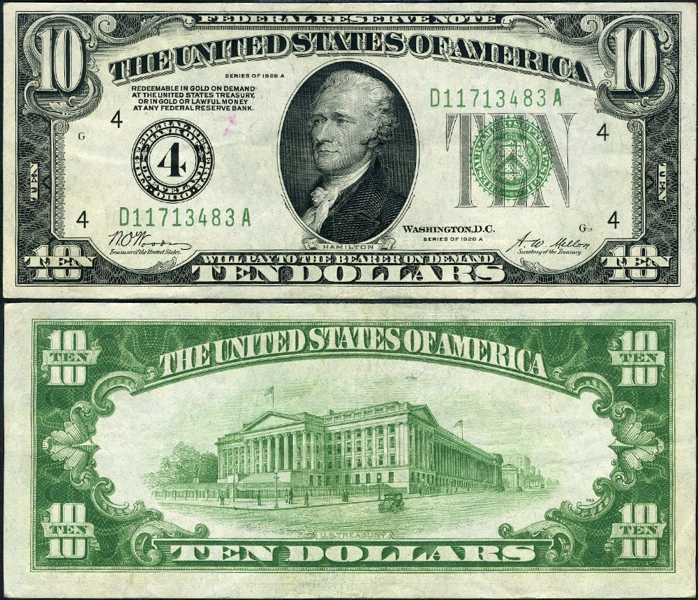 1928-A $10 Federal Reserve Note Cleveland D-A Block XF: 1928-A $10 Federal Reserve Note Cleveland D-A Block XF This 1928-A Federal Reserve Note features a denomination of $10 and comes from the Cleveland D-A Block. It is classified as circulated and has a 